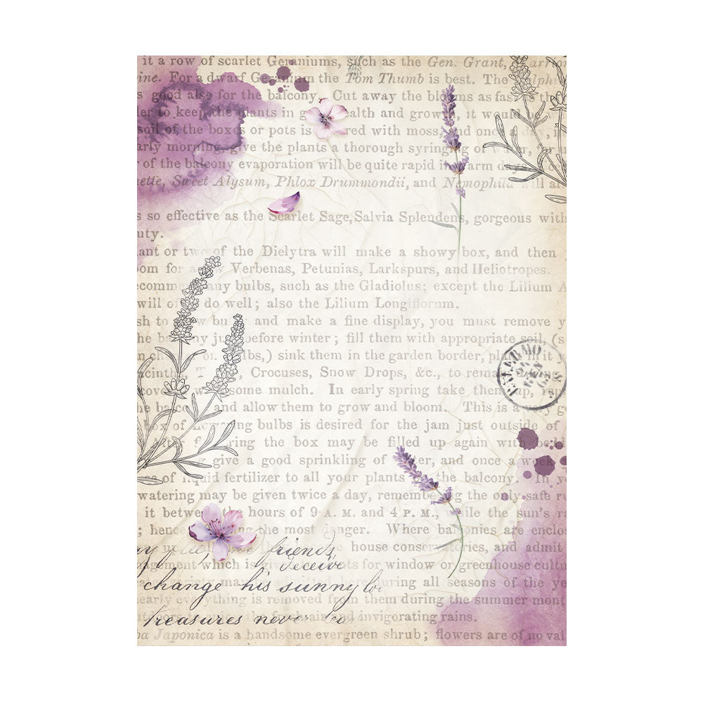 Stamperia A6 Rice Papers - Lavender