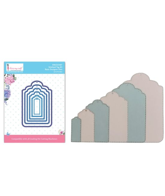 Dress my Craft Stictched tag No 3