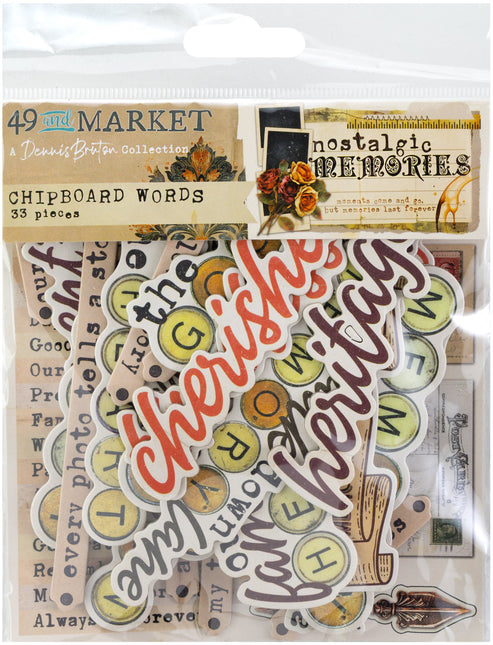 49 AND MARKET NOSTALGIC MEMORIES - Chipboard Words
