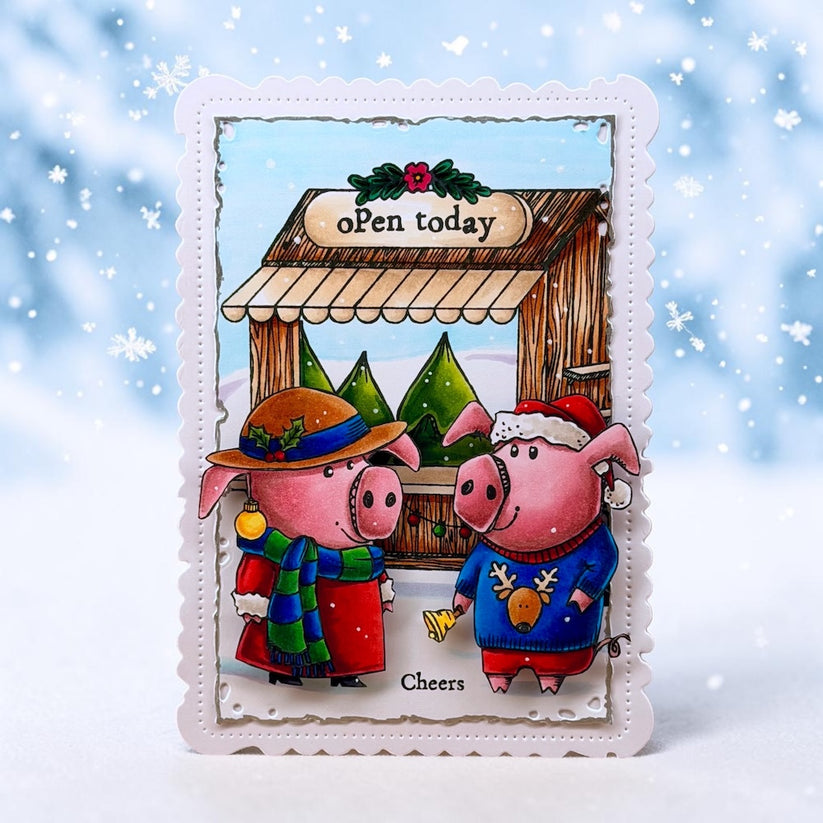 AALL & Create TP-1387 Holiday Pigs A7 Stamp Set