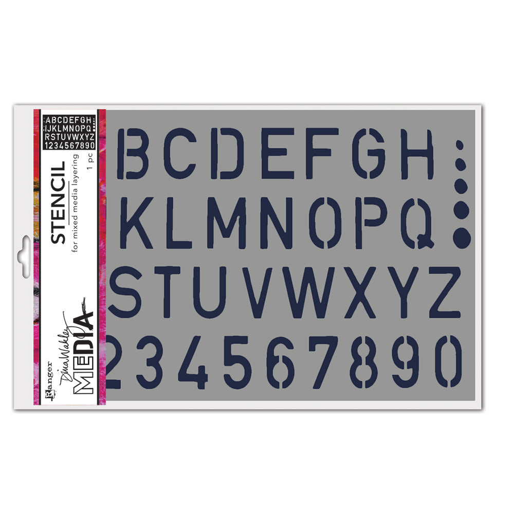DINA MEDIA Stencil - School Style Alpha