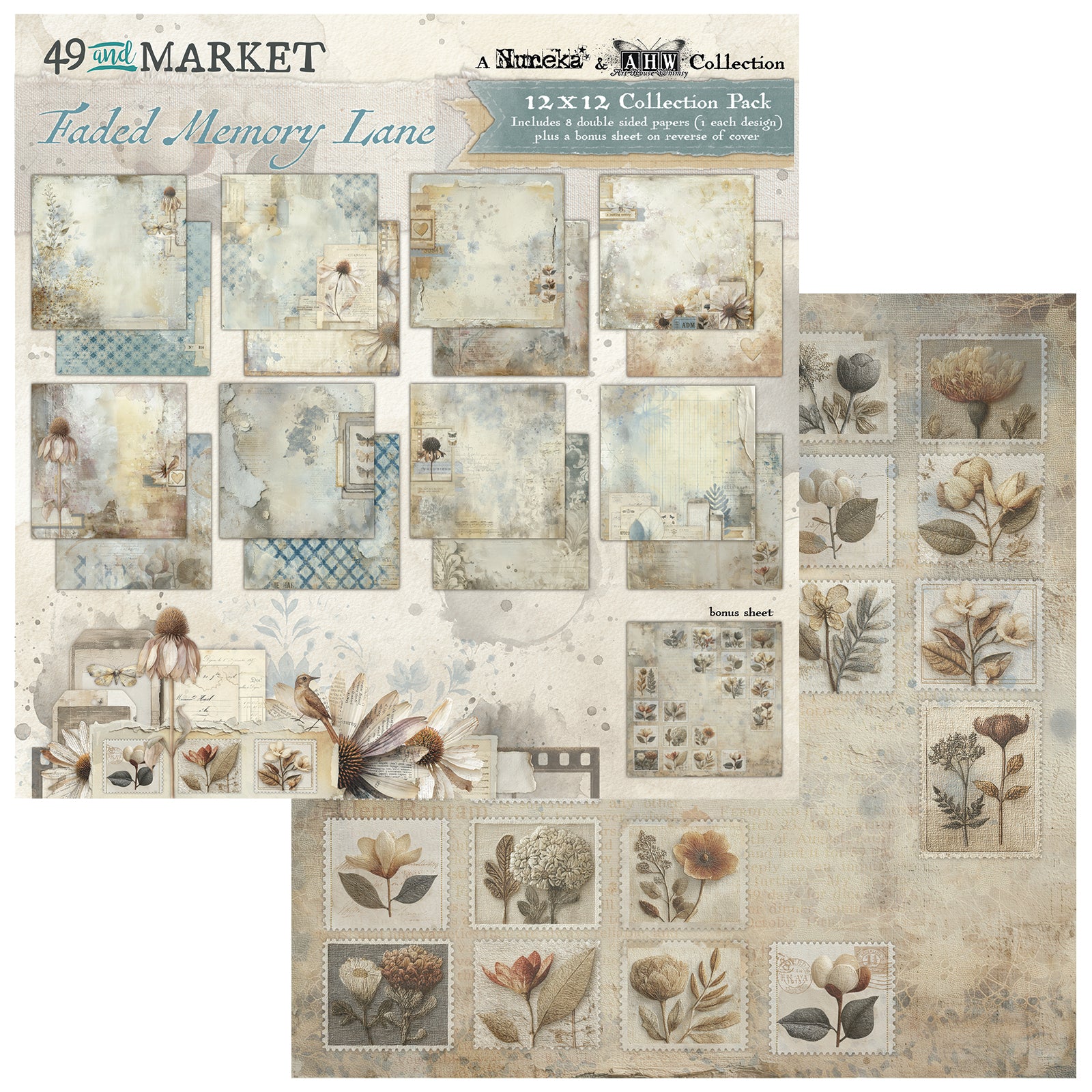 49 and Market - 12 x 12 collection Pack Faded Memory Lane