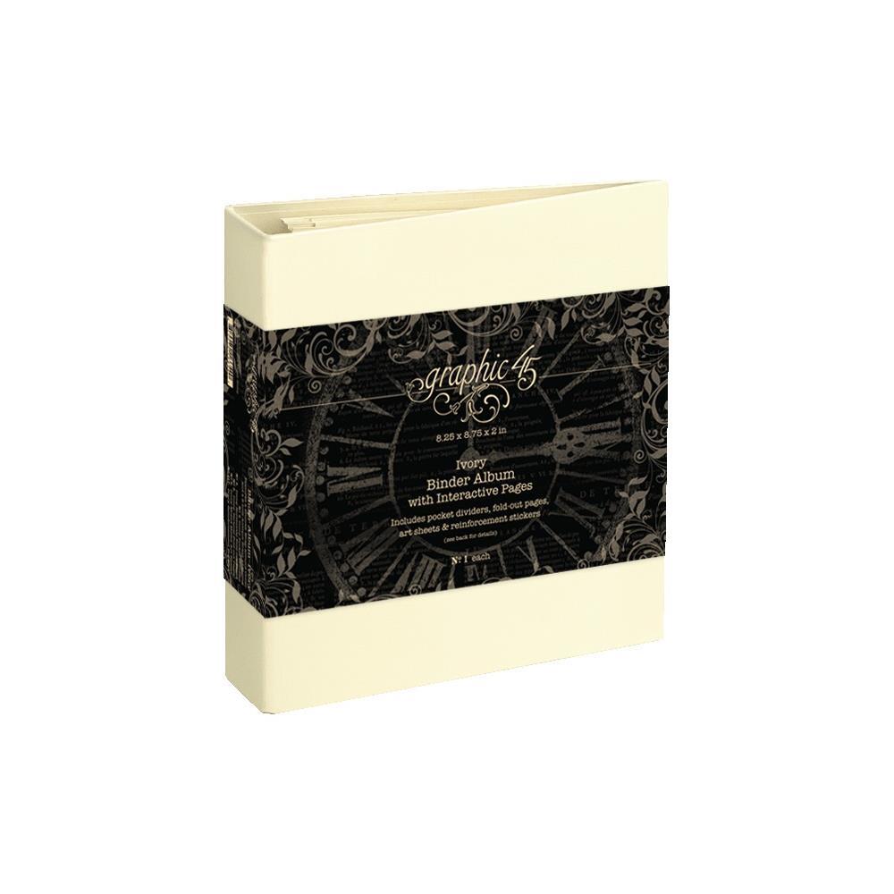 Graphic 45 - Staples -Binder Album with Interactive Pages.-Ivory
