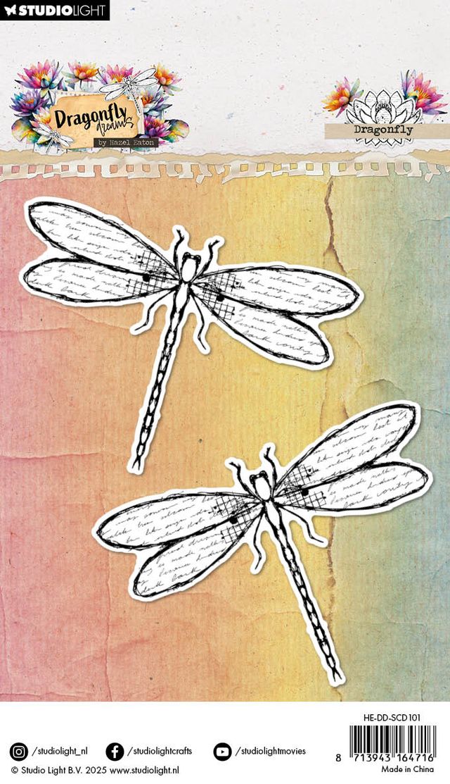 Studio Light - DragonFly Dreams - Dragon fly stamp and Die Set