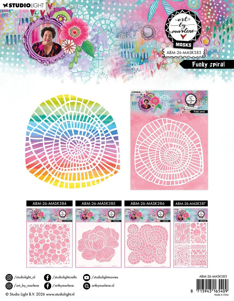 Art By Marlene - Mask - Funky Spirals