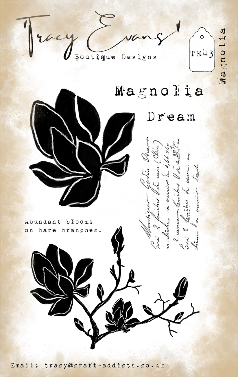 Tracy Evans TE43 - Magnolia A6 Stamp