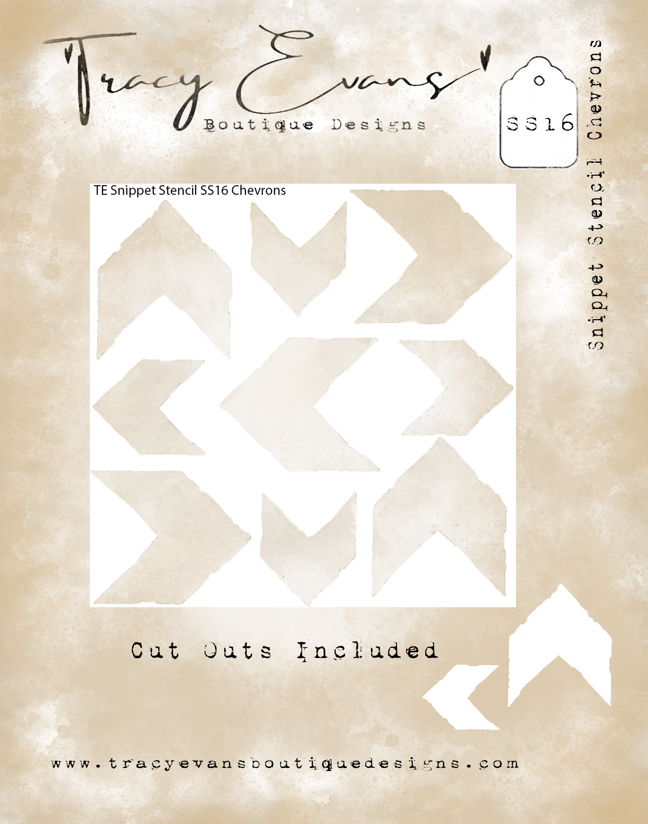 Tracy Evans SS16 - Snippet Stencil "Chevrons"