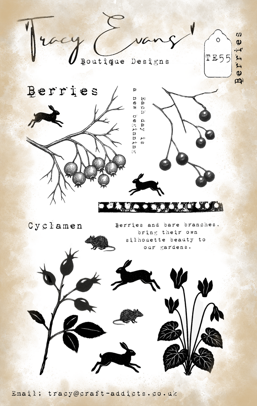 Tracy Evans - Berries A6 Stamp