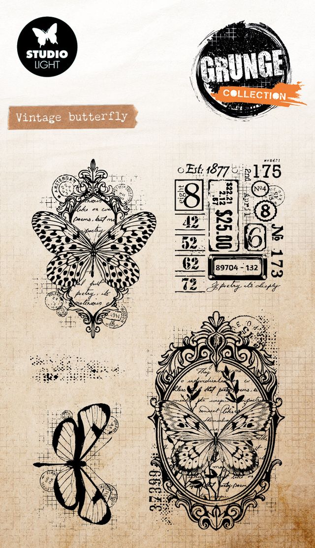 Studio Light - Grunge Collection - Stamp Vintage Butterfly