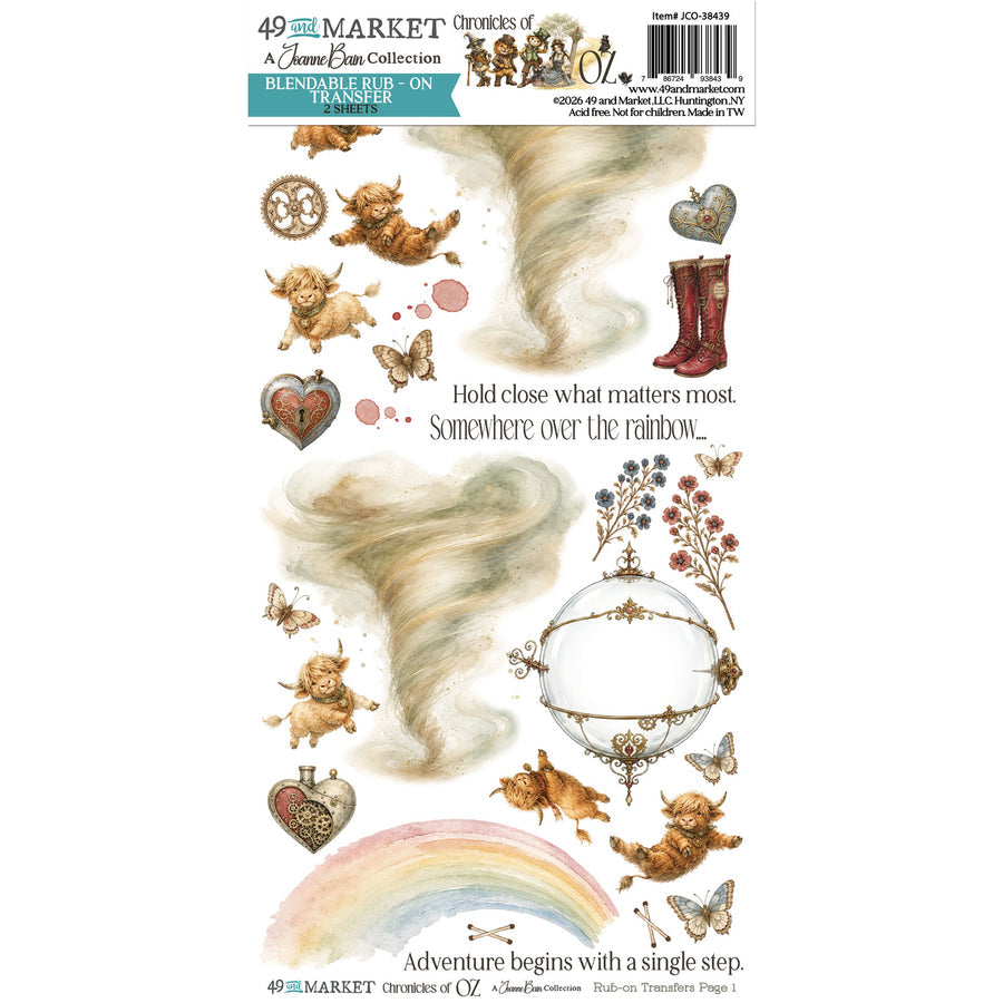 49 and Market Chronicles of Oz Blendable Rub-On Transfers - 2 Sheets