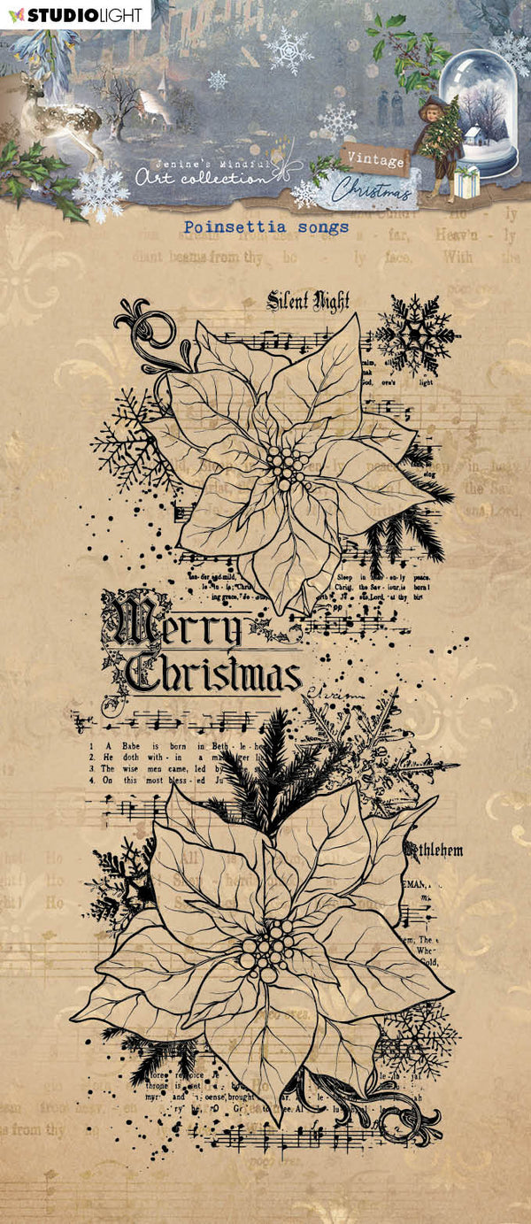 Studio Light Tall Stamp Poinsettia Songs