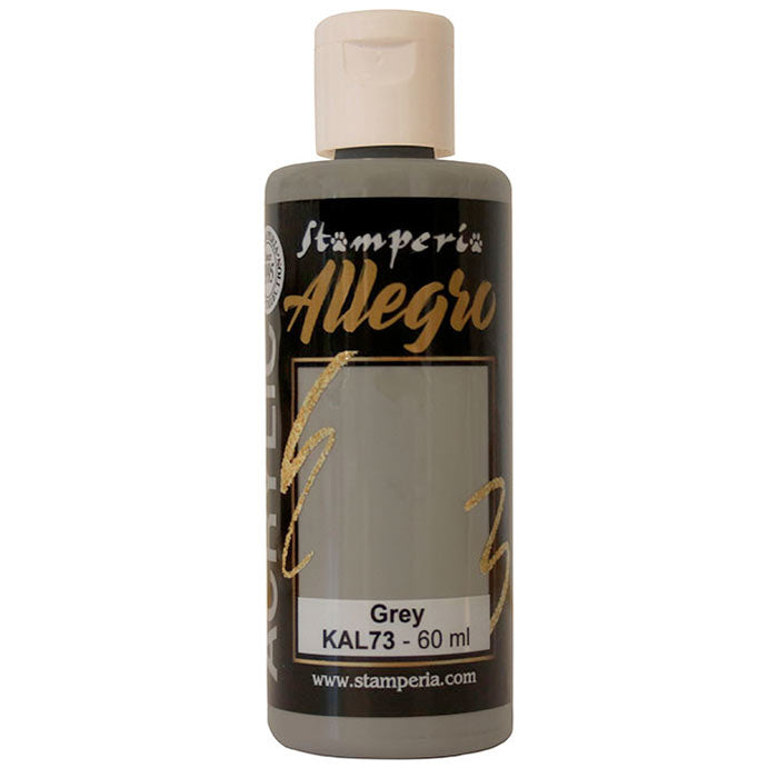 Stamperia Allegro Grey paint 60ml bottle, product code KAL73