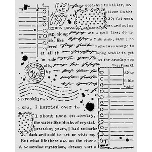 Stamperia Stencil – Notebook Script and Postmarks – KSTD222