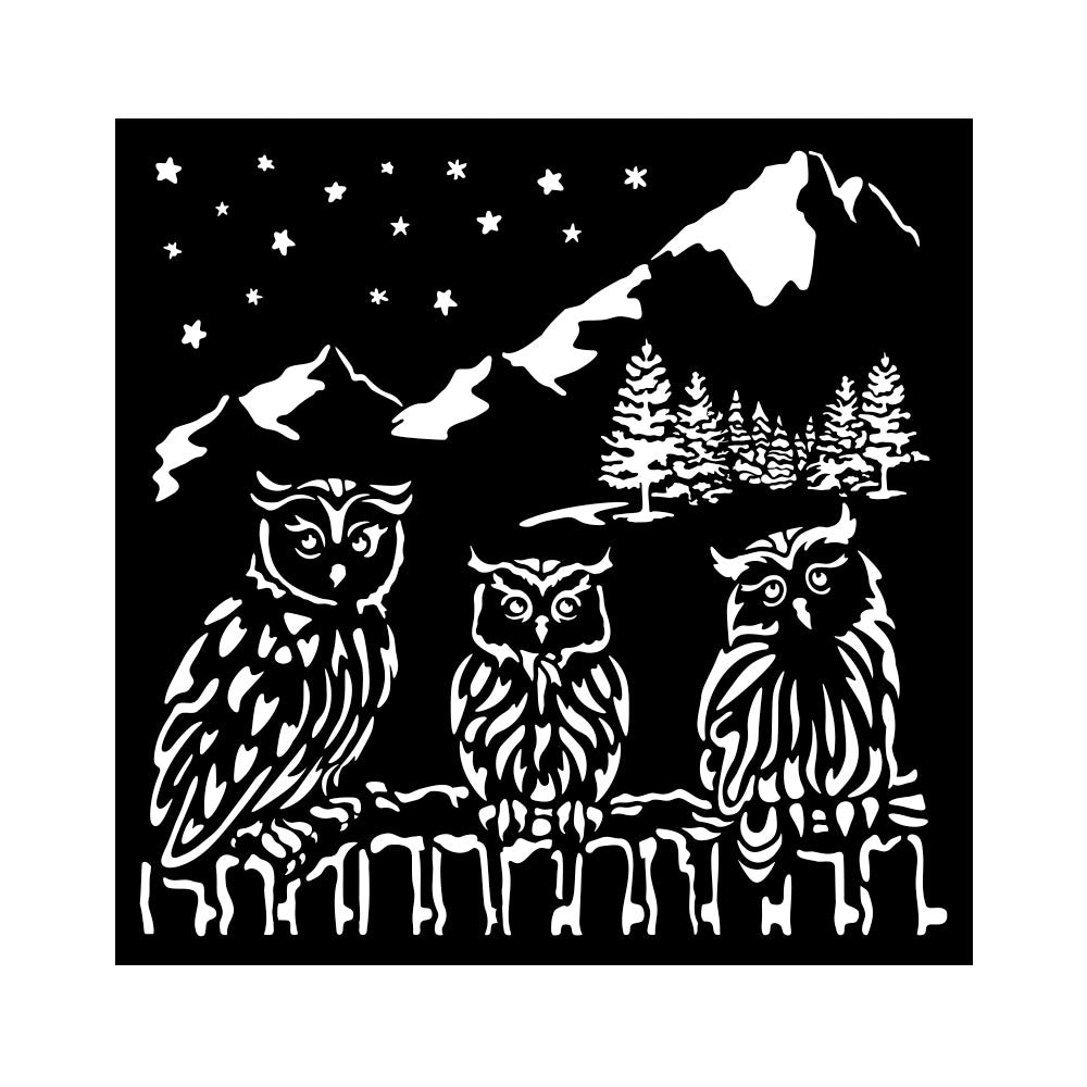 Stamperia - Stencil - The Owls House - Owls 18 x 18 cm