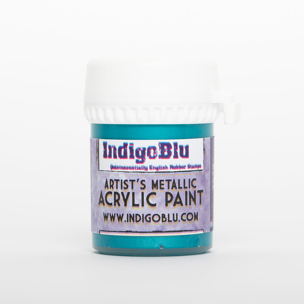 IndigoBlu   Artists - Metallic   Acrylic Paint  Kingfisher Blue