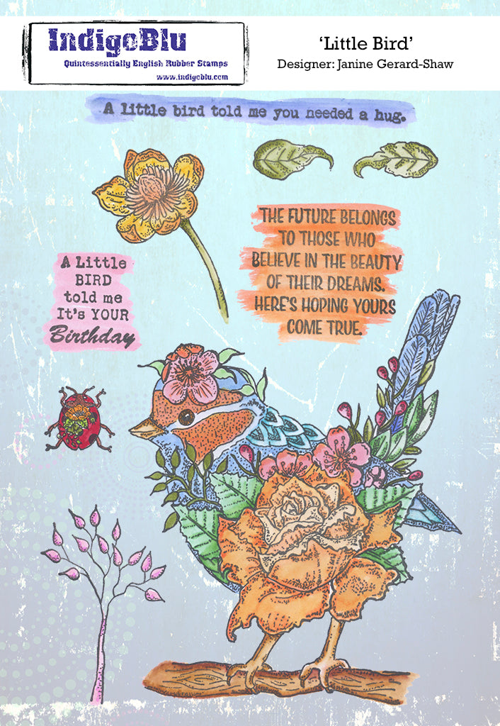 Indigo Blue - Little Bird Stamp