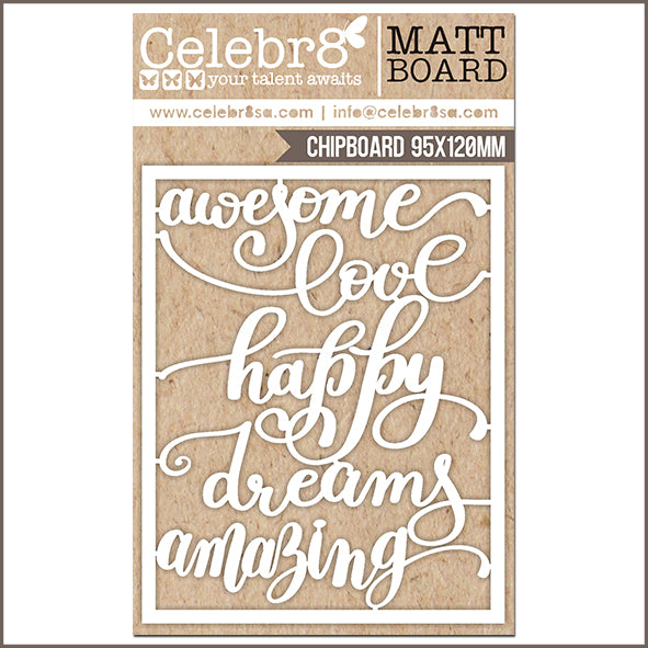 Celebr8 - Matt Board Word Titles " Awesome Love"