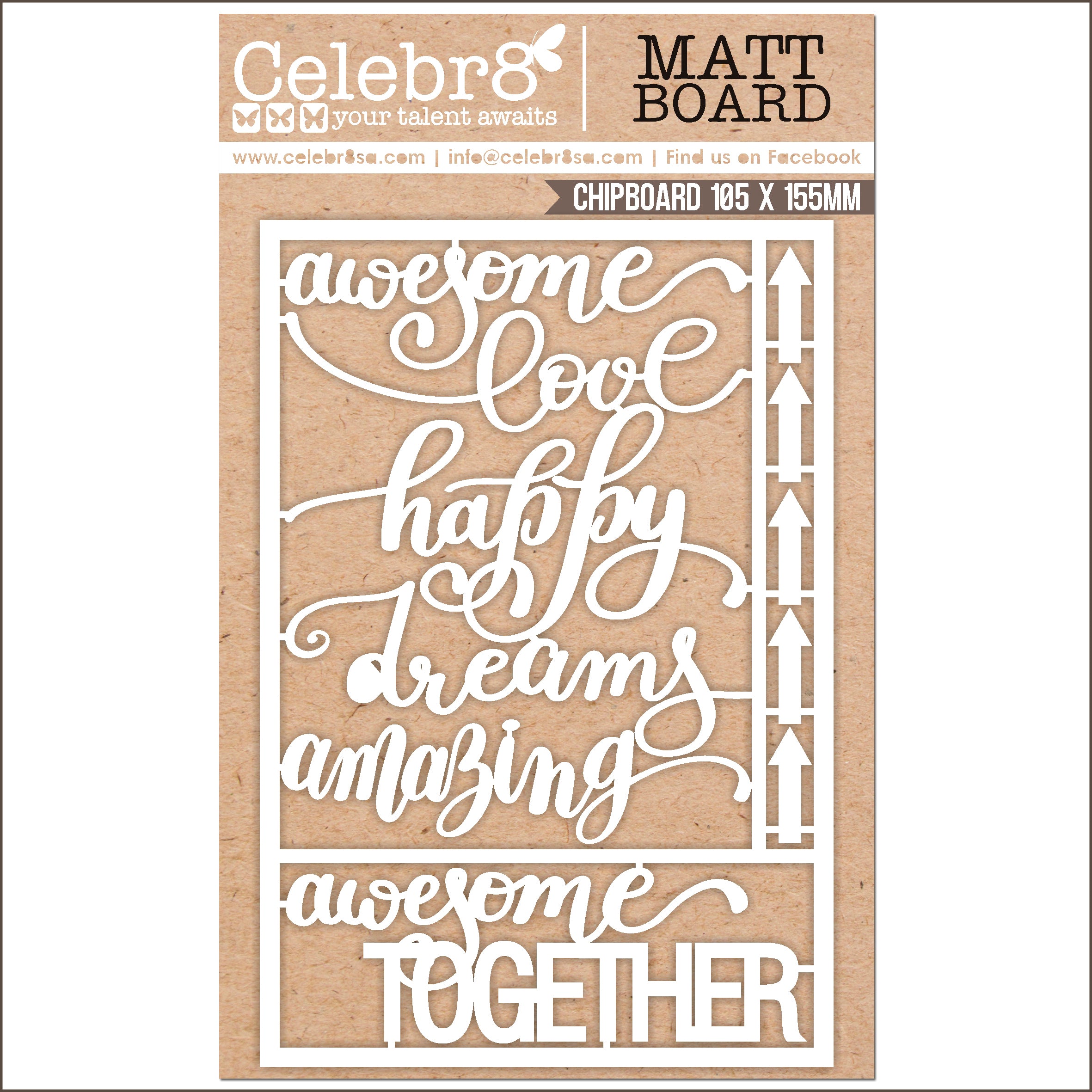 Celebr8 - Matt Board Word Titles " Awesome together "