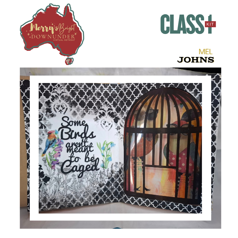 MERRY AND BRIGHT DOWNUNDER KIT MEL JOHNS BIRD CAGE