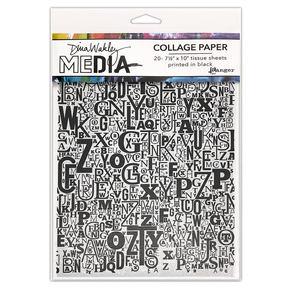 Dina Wakley Media Collage Paper -  Jumbled Letters
