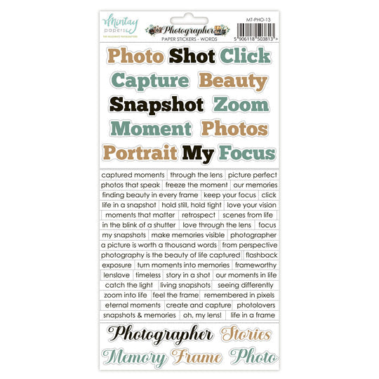 Mintay Paper Stickers Elements Words - Photographer
