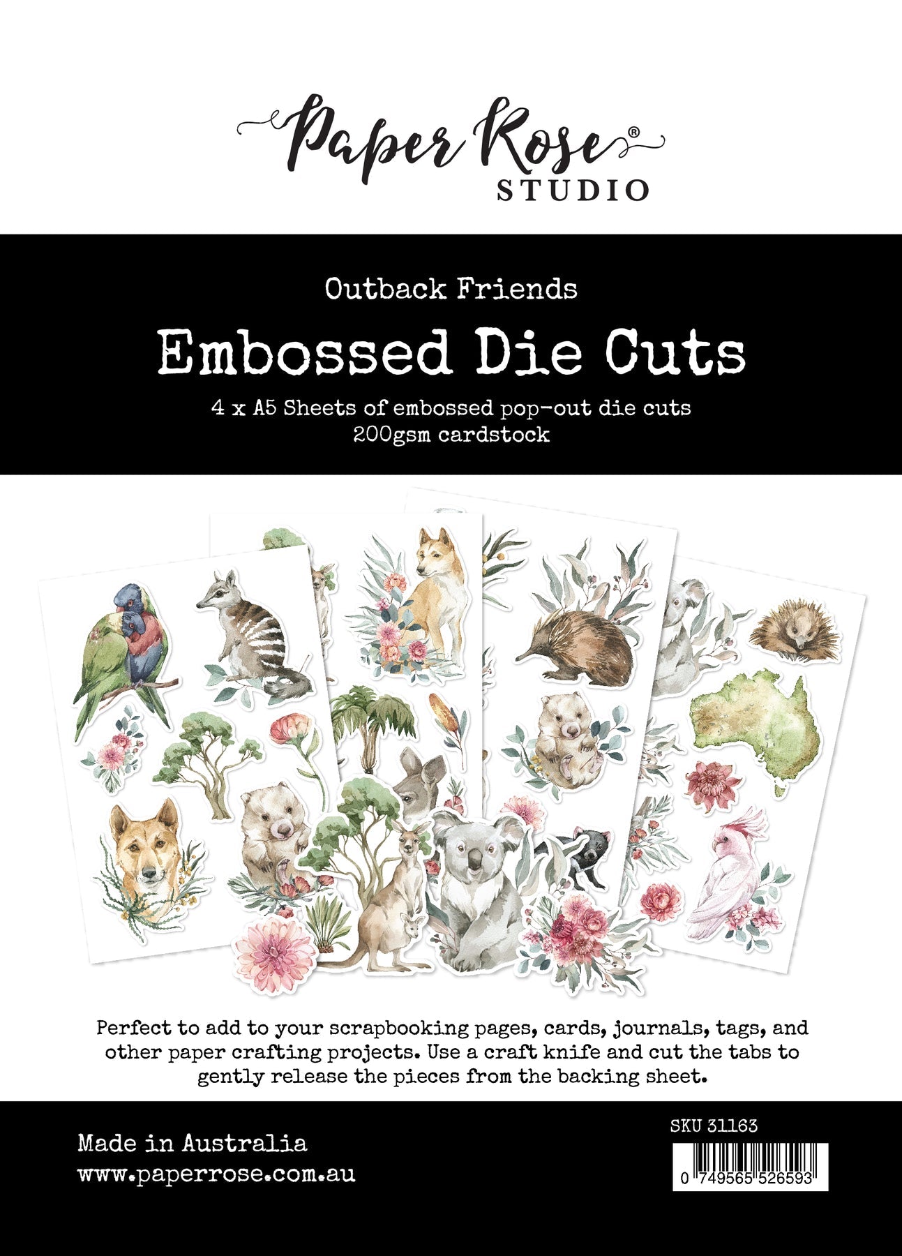 Paper Rose Studio - Out Back Friends Embossed Die Cuts