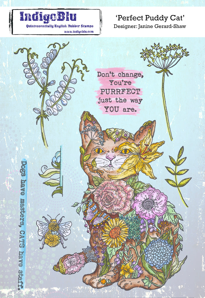 Indigo Blue - Perfect Puddy Cat Stamp