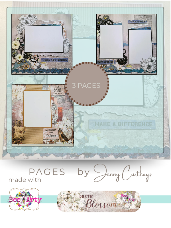 Rustic Blossom Kit 2 - 3 Page kit