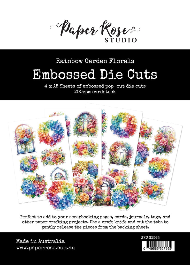 Paper Rose Rainbow Garden Florals Embossed Die Cuts