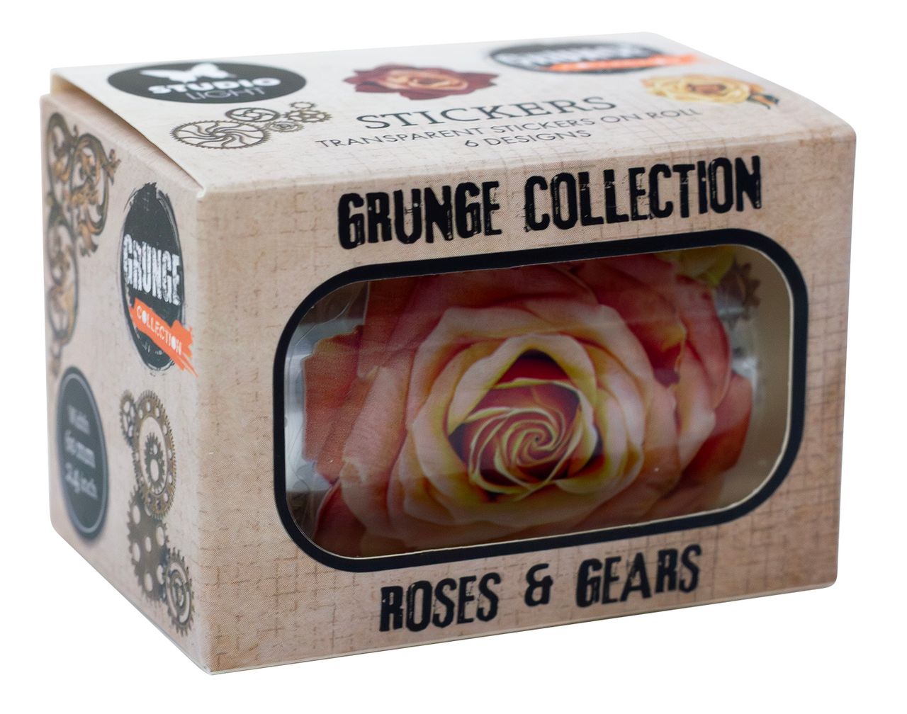 Studio Light - Grunge Collection - Stickers Roses and Gears