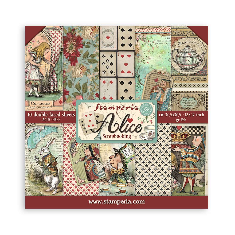 Stamperia - 12 x 12 Scrapbooking Pad - Alice in Wonderland