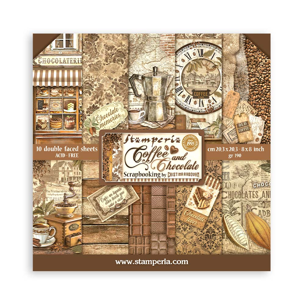 Stamperia - Coffee and Chocolate 8 x 8 Paper pack