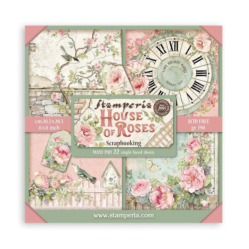 Stamperia - 8 x 8 Paper Collection Maxi 22 sheets - House of Roses