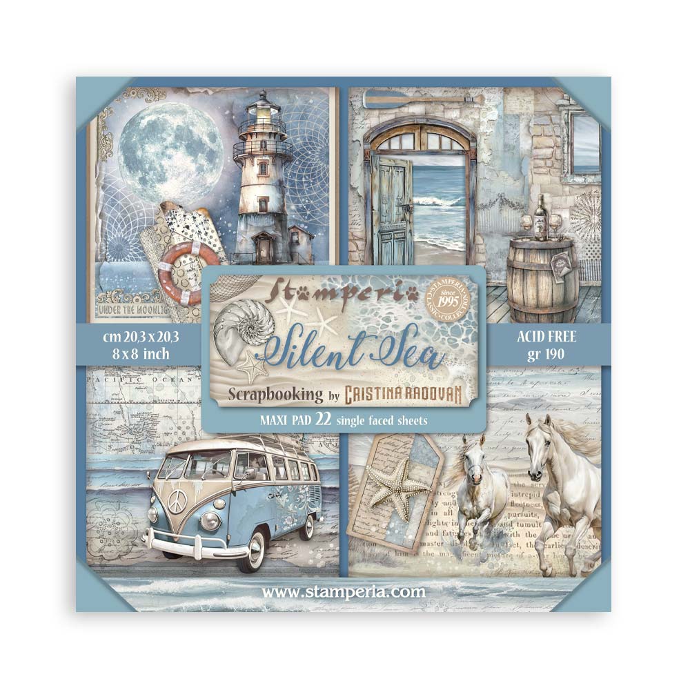 Stamperia 12 x 12 collection 22 - sheet - Silent Sea