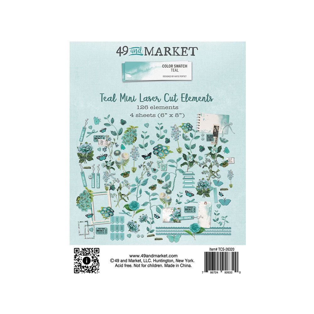 49 and Market Mini Laser Cut outs -Teal color Swatch