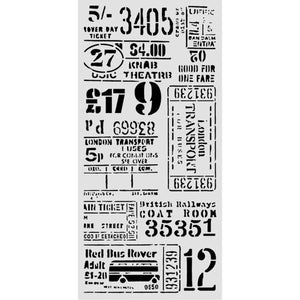 Stamperia vintage tickets and numbers craft stencil KSTDL179