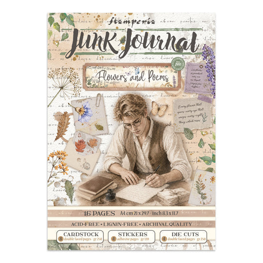 Stamperia Flowers and Poems A4 Junk Journal Pack – SBJK31