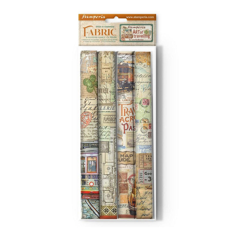 Stamperia - Fabric Panel - Art of Travelling
