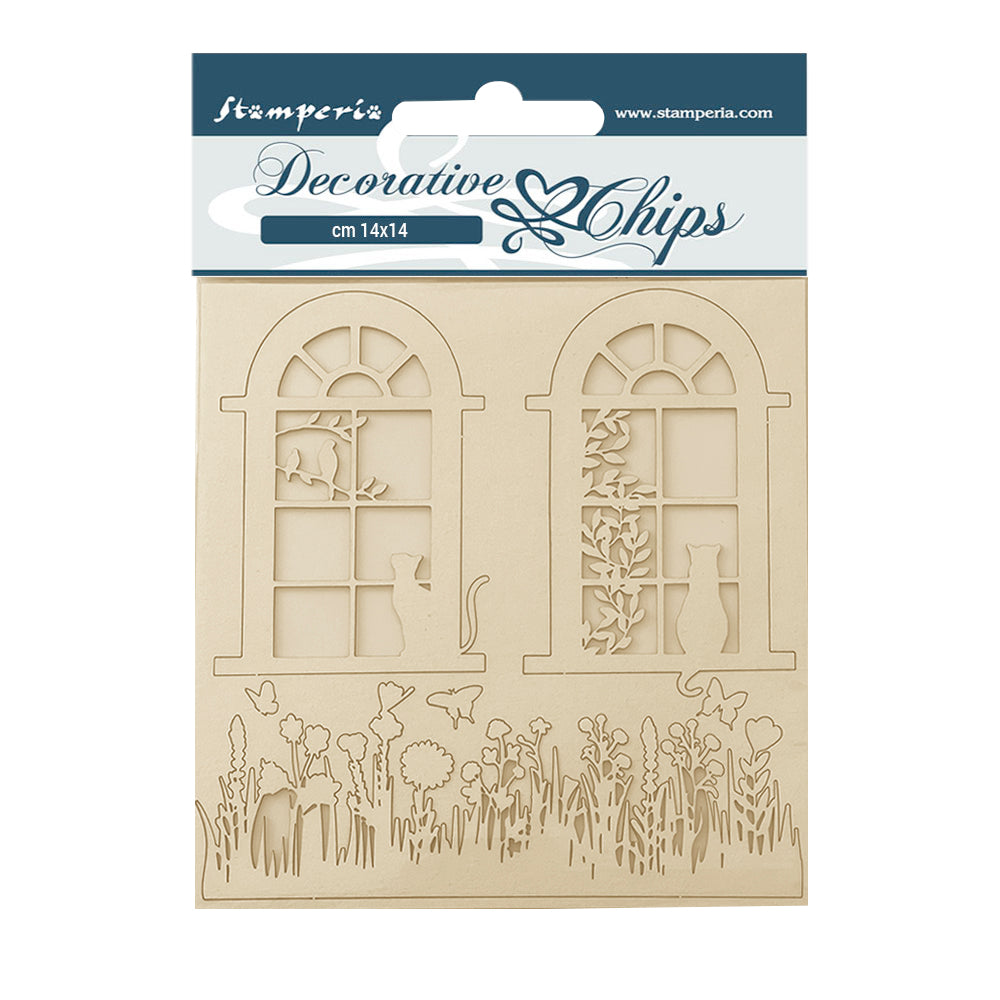 Stamperia  Decorative   Chips  Welcome home Windows