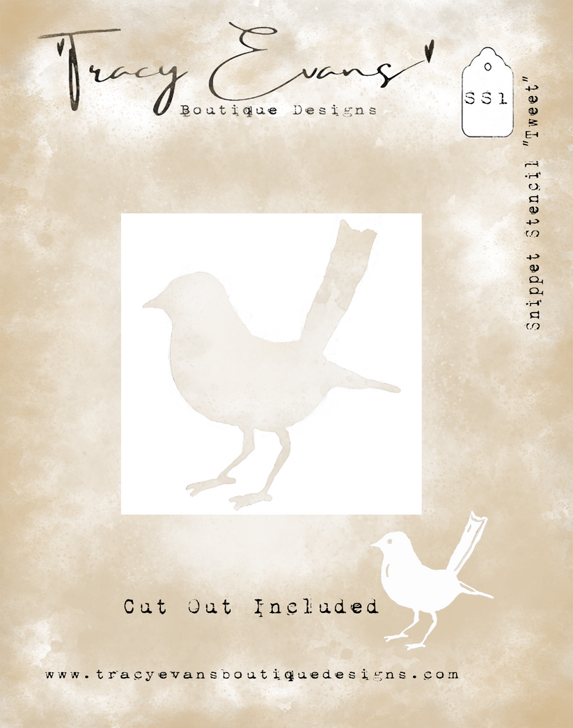 Tracy Evans - SS1 Snippet Stencil "Tweet"