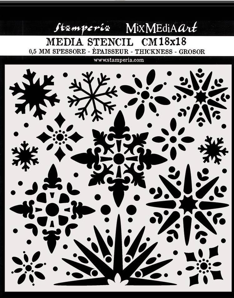 Stamperia Stencil 18 x 18cm- Snowflakes