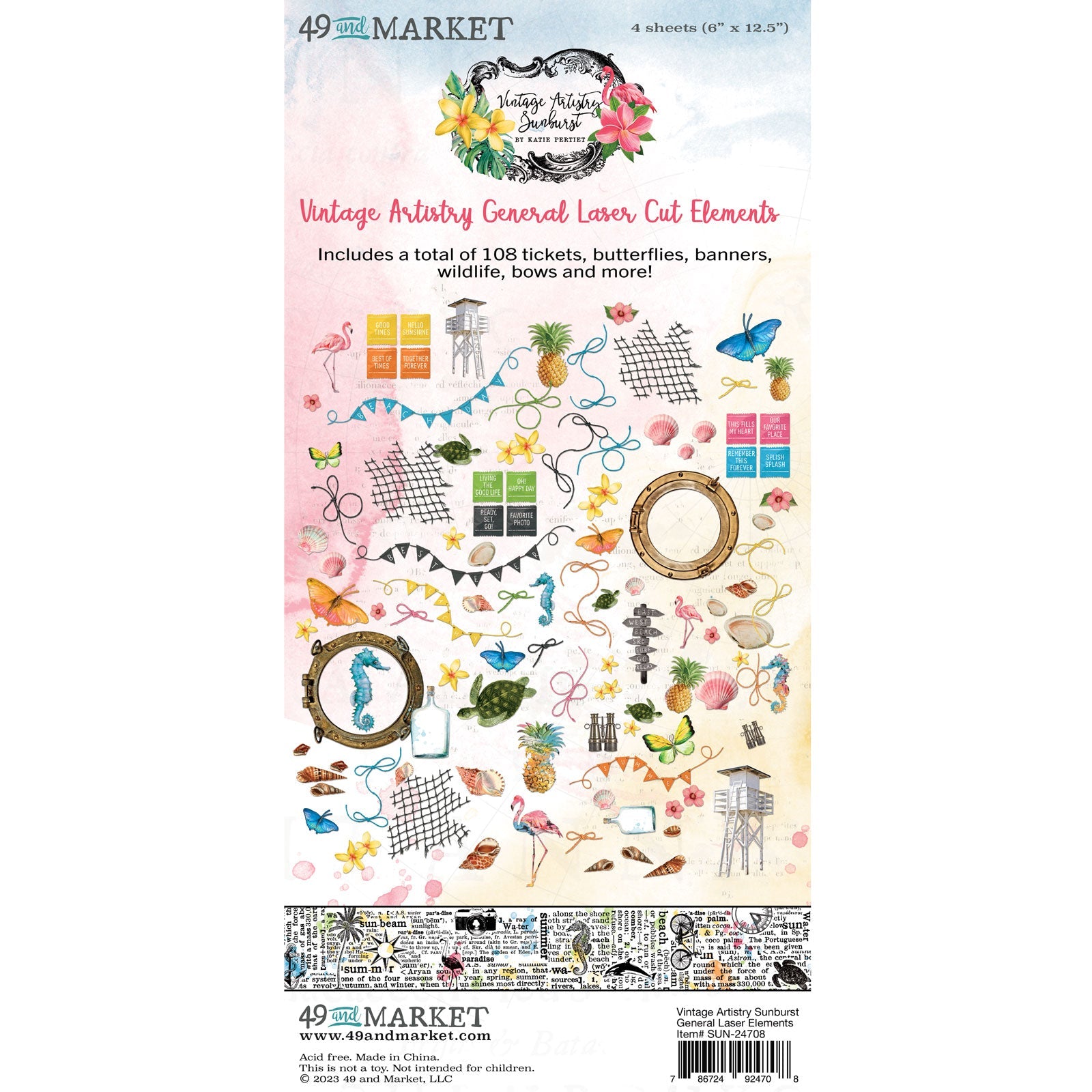 49 and Market Vintage Artistry - Sunburst- General Laser Cuts