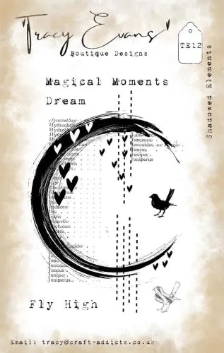 Tracy Evans TE12- Shadowed Elements - A7 Stamp