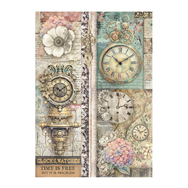 Stamperia - Rice Paper - Gardens of Time - Time is Free