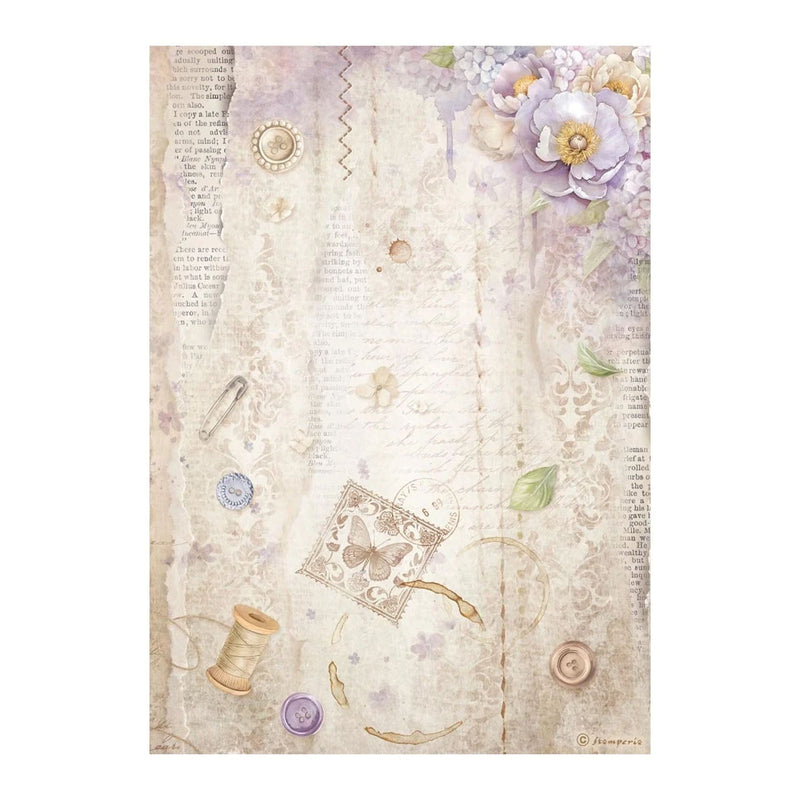 Stamperia - Rice Papers - Quiet Days - Sewing