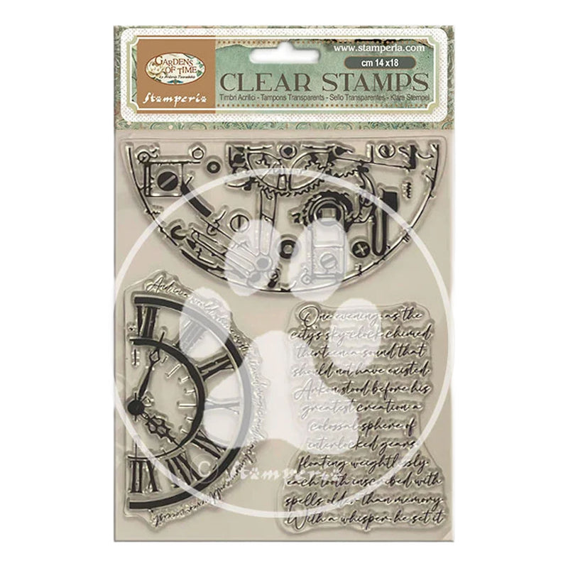 Stamperia - Stamp - Gardens of Time Half Clocks