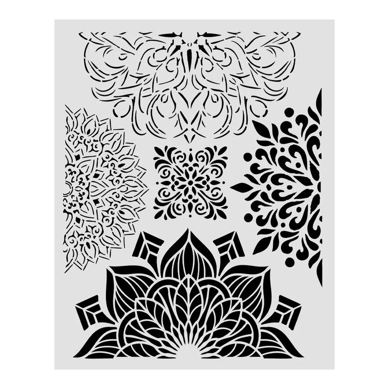 Stamperia -Stencil - Gardens of Time - Half Friezes