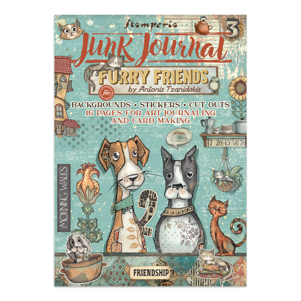 Stamperia -Paper pads - Furry and Friends - Junk Journal Stickers cut outs