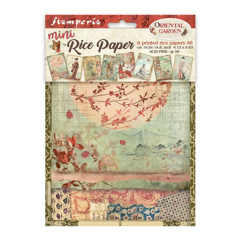 Stamperia Oriental Garden Mini Rice Paper A6 Set of 8