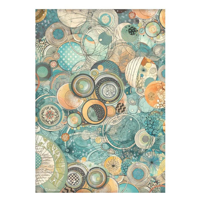Stamperia Rice Paper Sheet A4 - Furry Friends Harmony of Circles and Textures